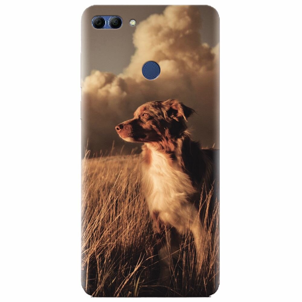 Husa silicon pentru Huawei Y9 2018, Alone Dog Animal In Grass