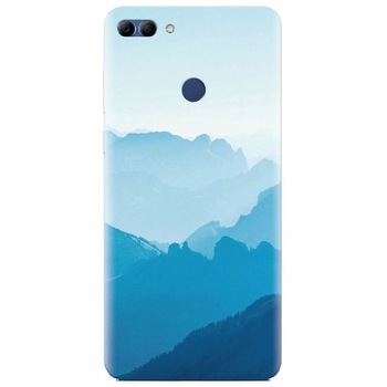 Husa silicon pentru Huawei Y9 2018, Blue Mountain Crests Husa silicon pentru Huawei Y9 2018, Blue Mountain Crests