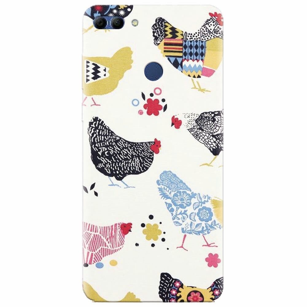 Husa silicon pentru Huawei Y9 2018, Chickens