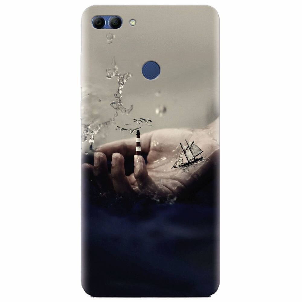 Husa silicon pentru Huawei Y9 2018, 3D Hand Ocean Render