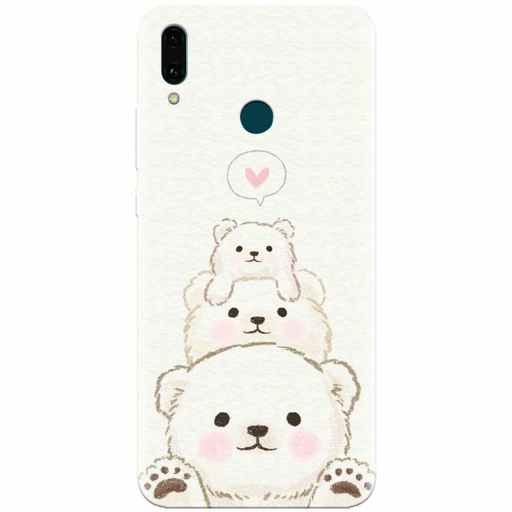 Husa silicon pentru Huawei Y9 2019, Bear Family