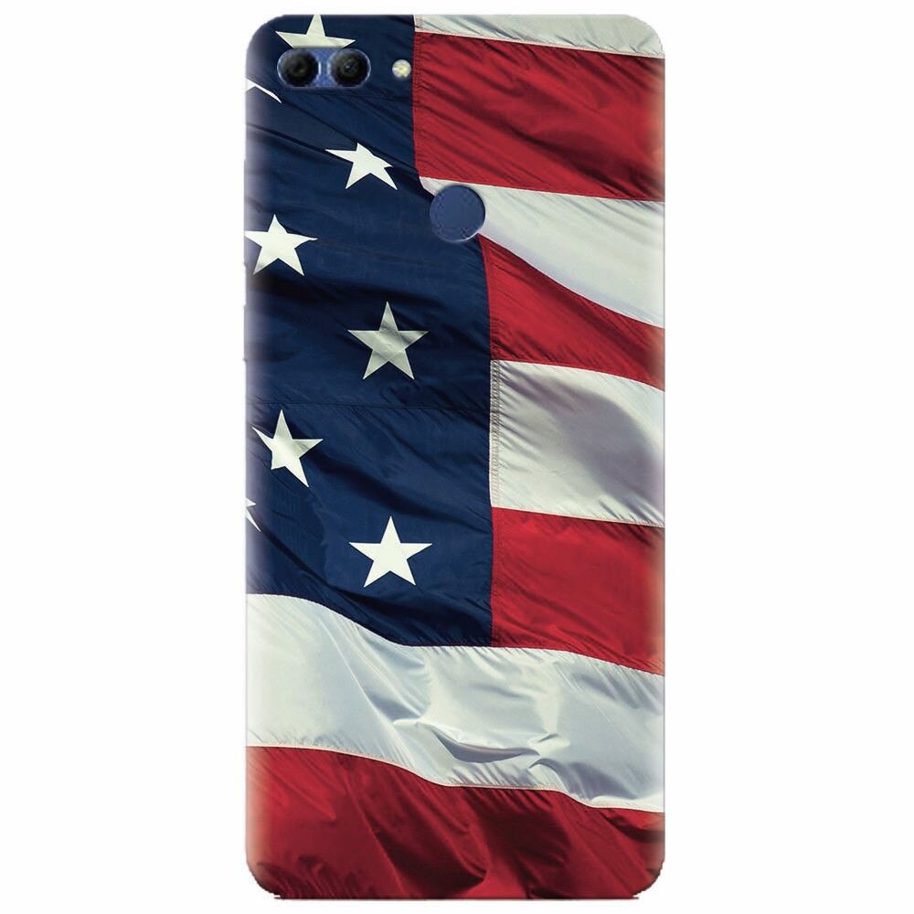 Husa silicon pentru Huawei Y9 2018, American Flag Illustration
