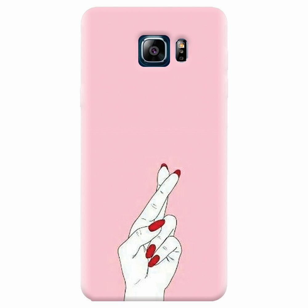 Husa silicon pentru Samsung Galaxy Note 5, Pink Finger Cross