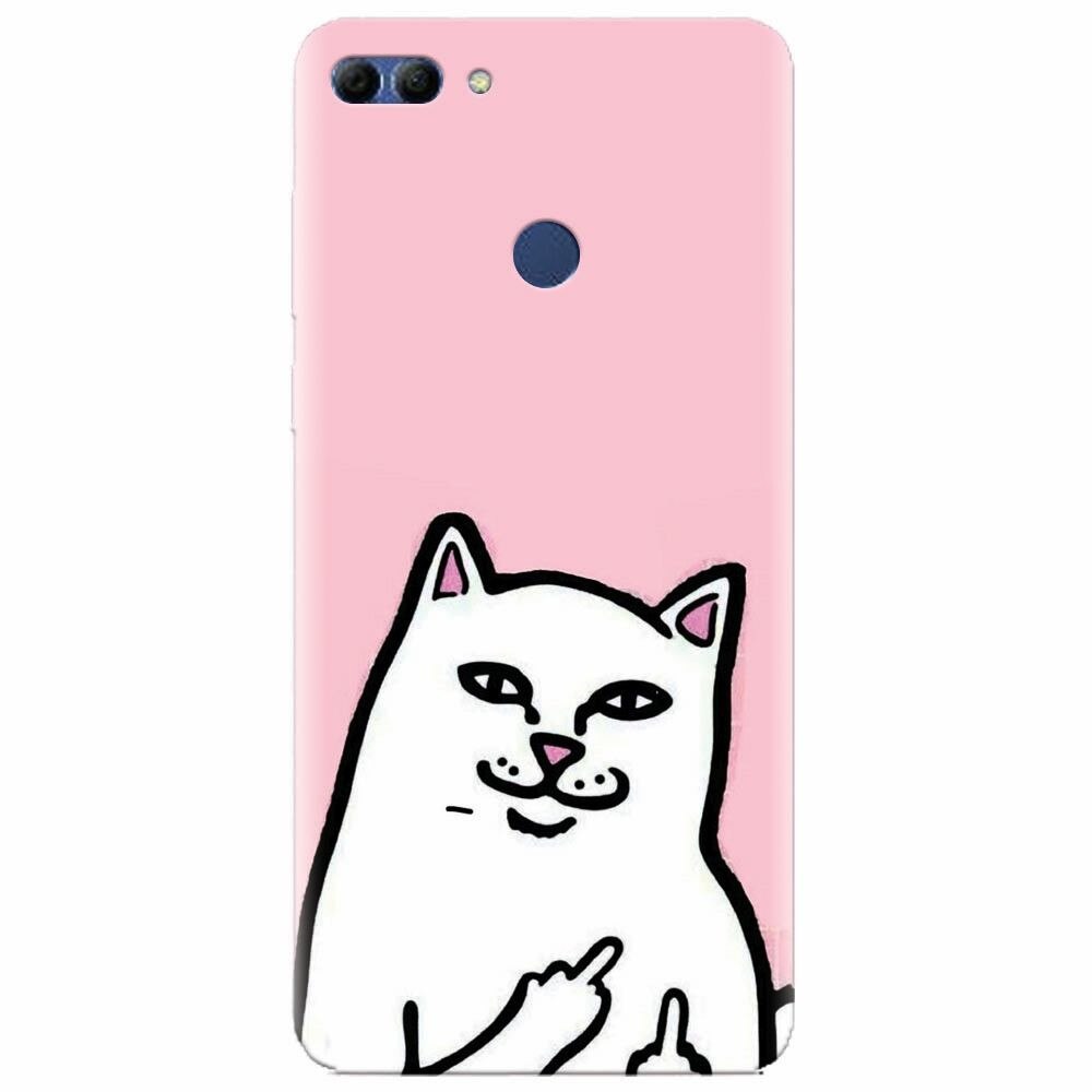 Husa silicon pentru Huawei Y9 2018, White Cat