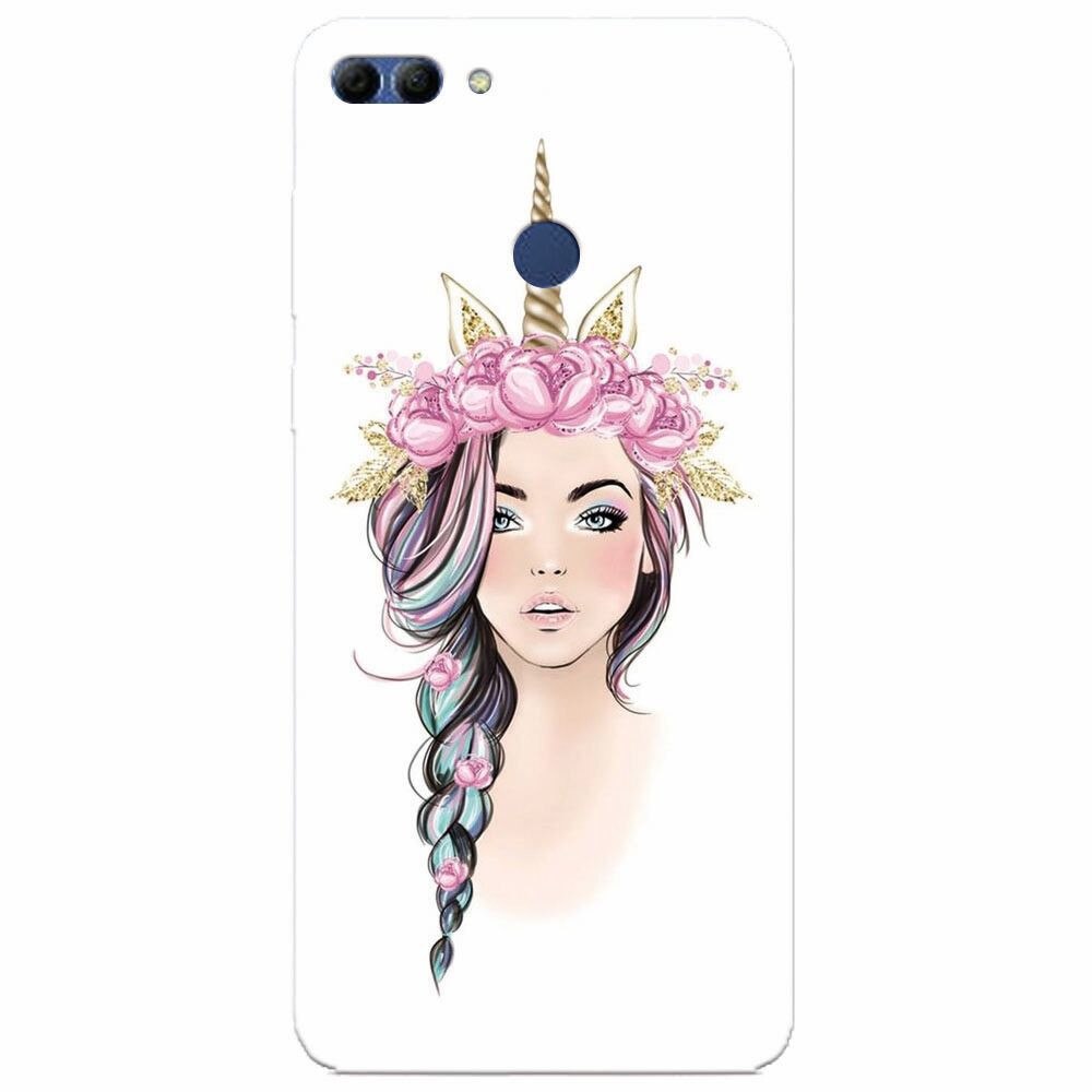 Husa silicon pentru Huawei Y9 2018, Unicorn Girl