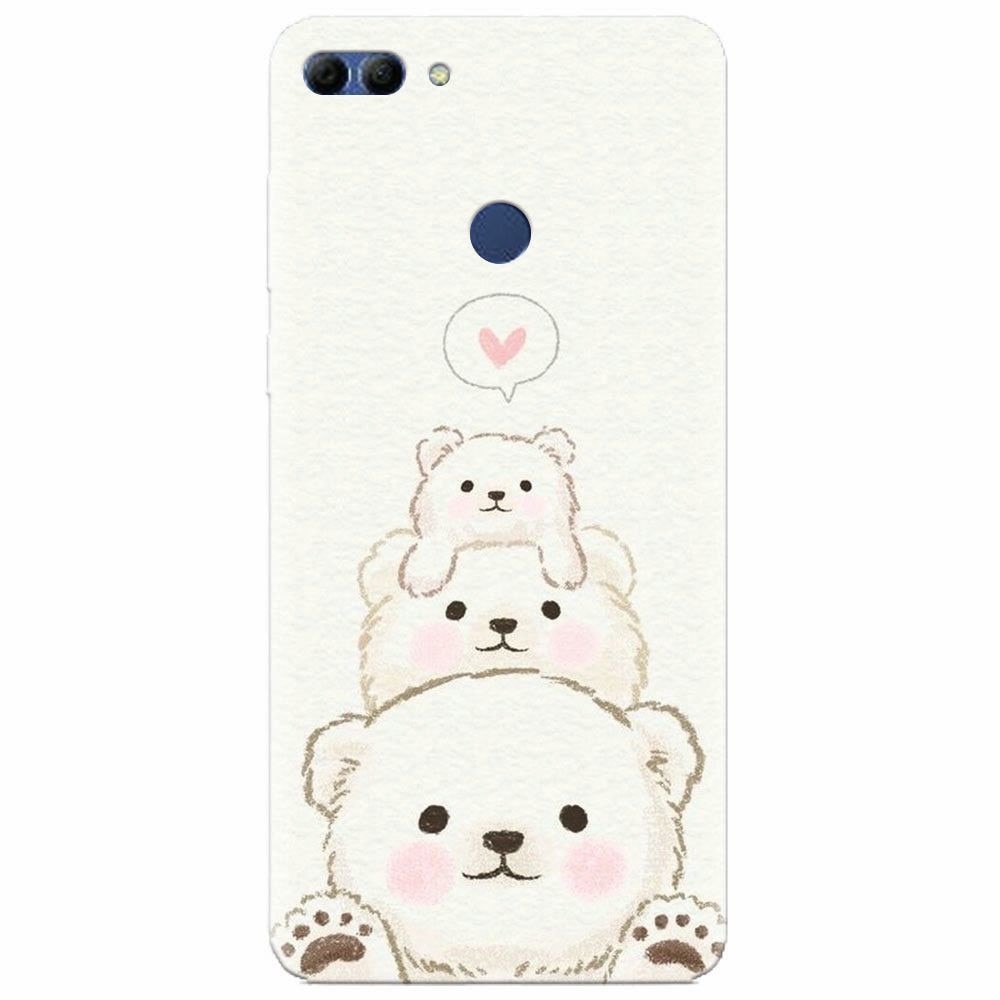 Husa silicon pentru Huawei Y9 2018, Bear Family