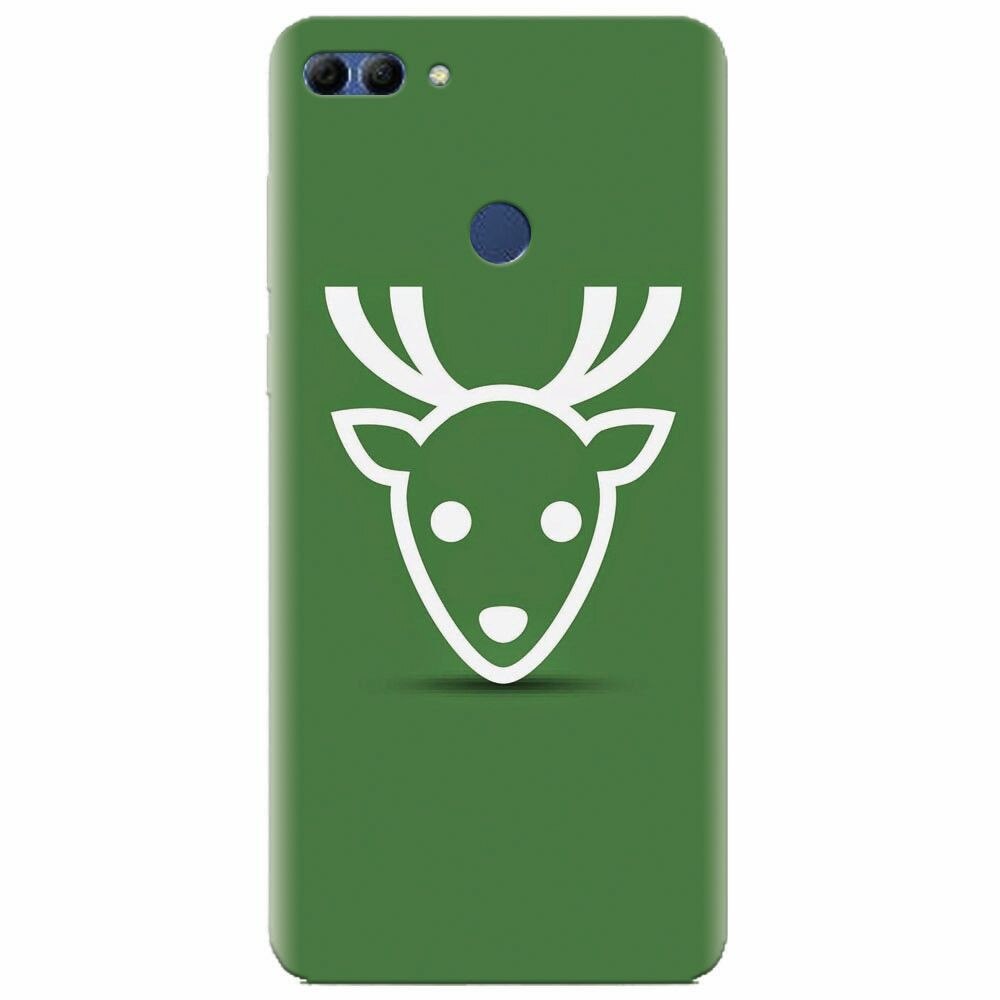 Husa silicon pentru Huawei Y9 2018, Minimal Reindeer Illustration Green