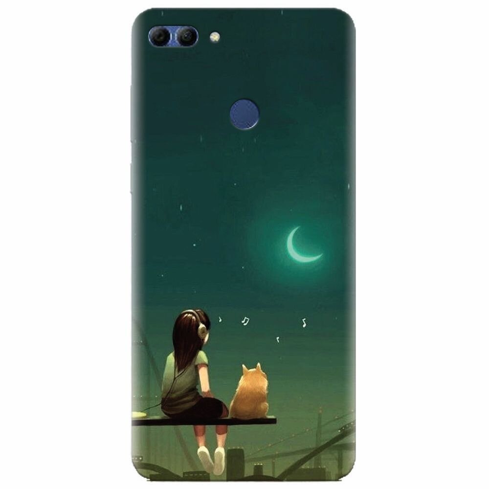 Husa silicon pentru Huawei Y9 2018, Cat And Girl