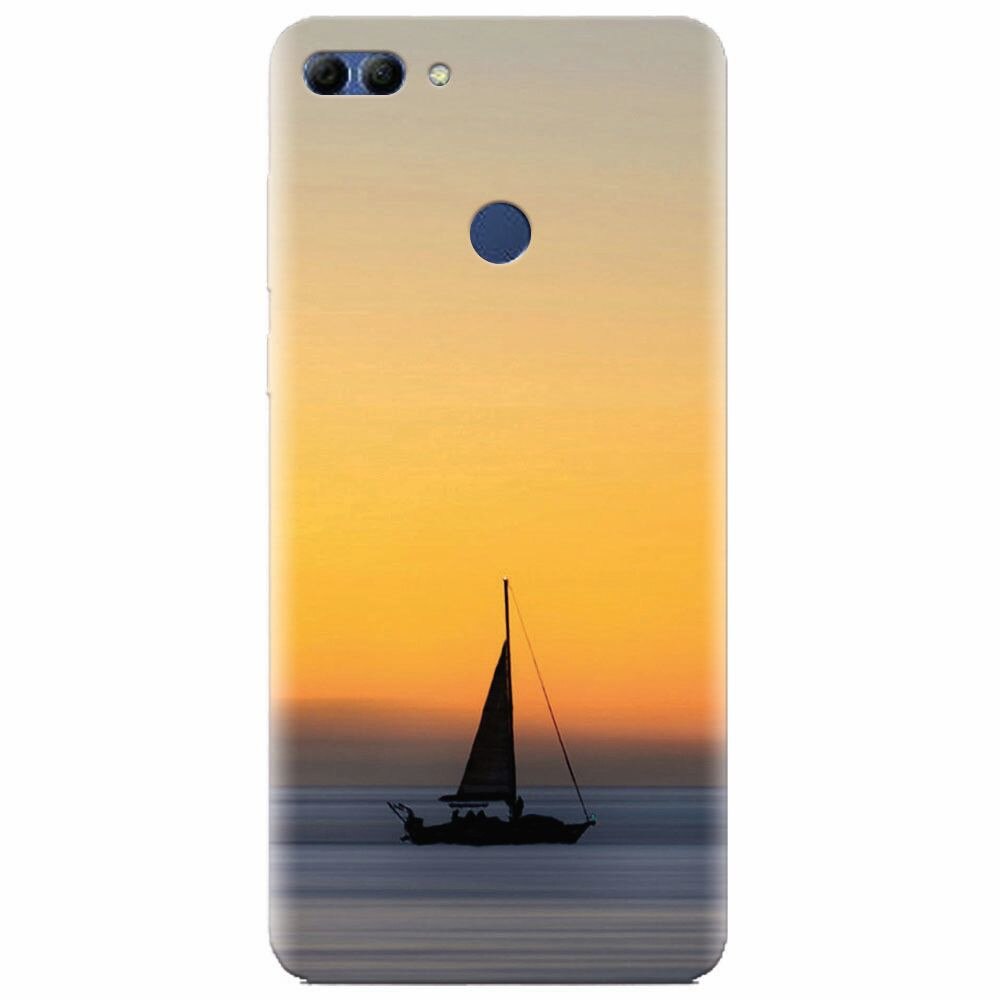 Husa silicon pentru Huawei Y9 2018, Wind Sail Boat Ocean Sunset