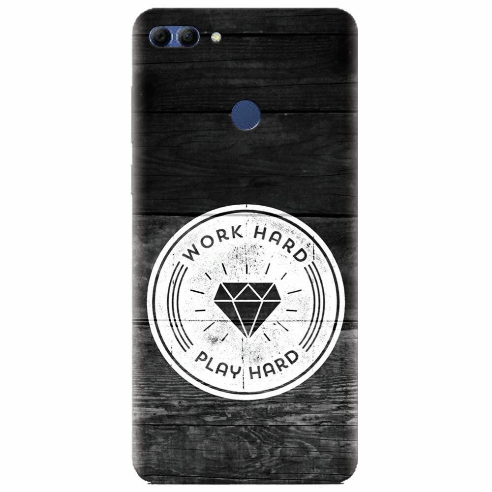 Husa silicon pentru Huawei Y9 2018, Work Hard Play Hard