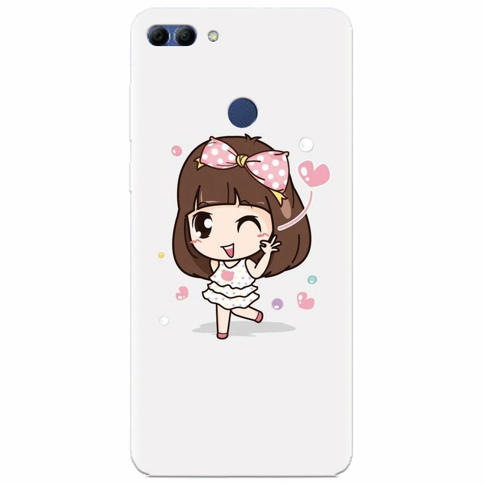 Husa silicon pentru Huawei Y9 2018, Happy Girl