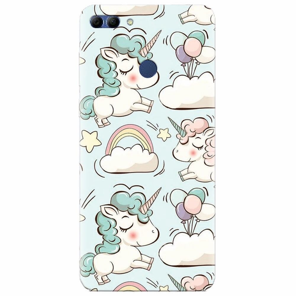 Husa silicon pentru Huawei Y9 2018, Unicorns And Clouds