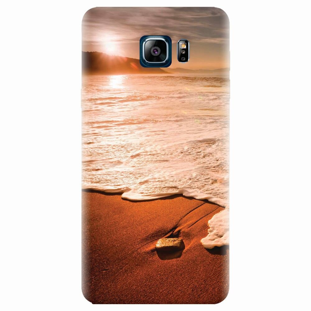 Husa silicon pentru Samsung Galaxy Note 5, Sunset Foamy Beach Wave