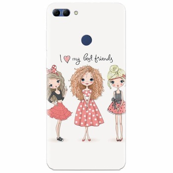 Husa silicon pentru Huawei Y9 2018, I Love My Best Friends Husa silicon pentru Huawei Y9 2018, I Love My Best Friends