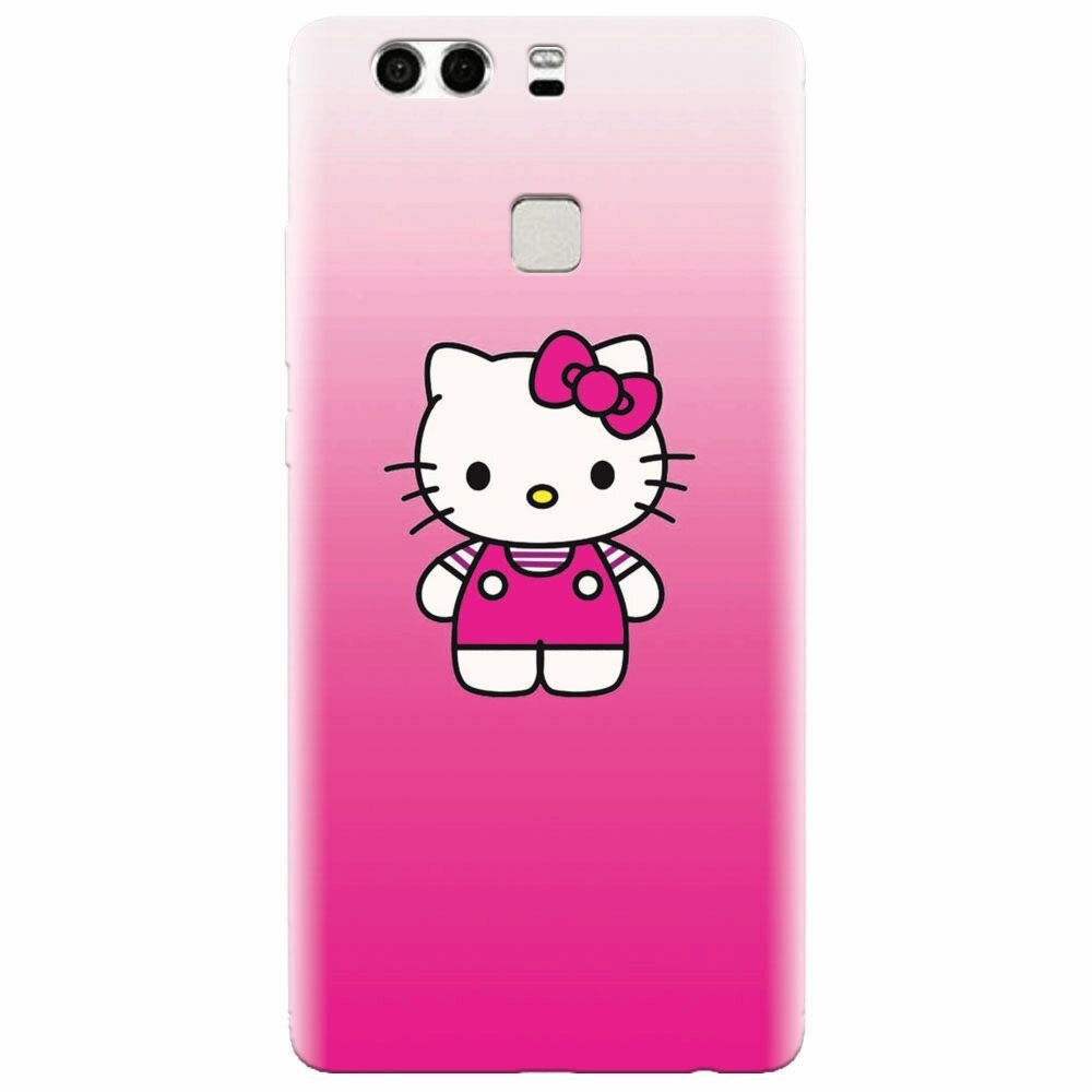 Husa silicon pentru Huawei P9 Plus, Cute Pink Catty