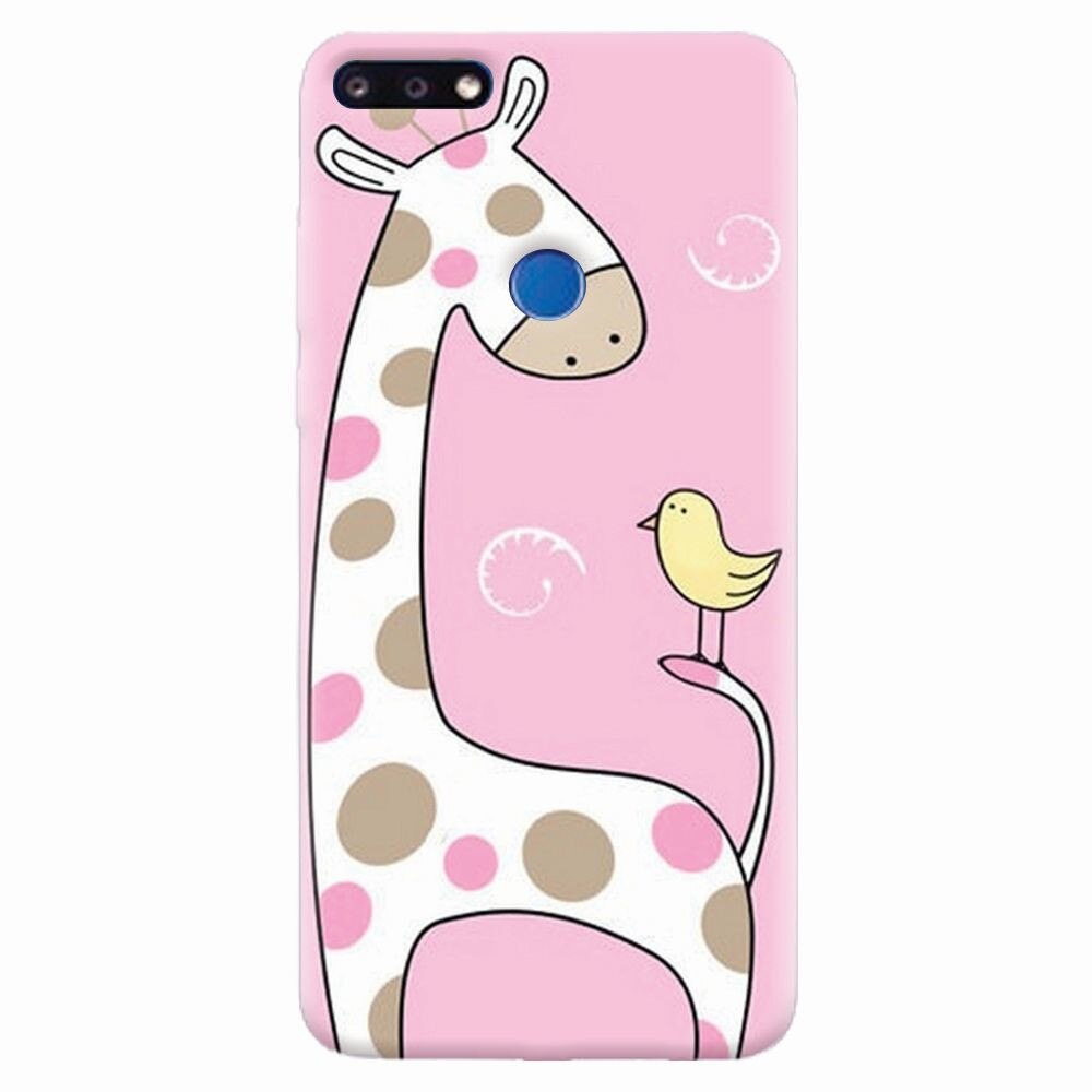Husa silicon pentru Huawei Y7 Prime 2018, Cute Giraffe