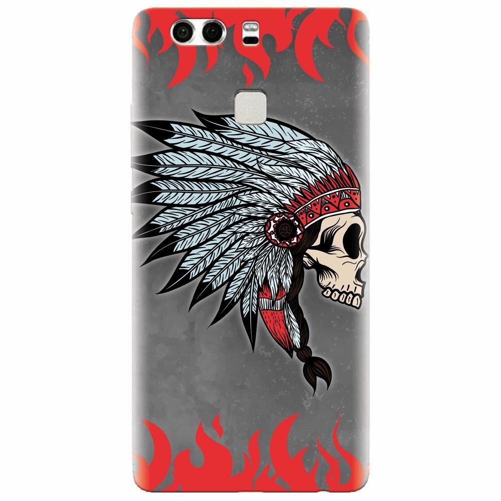 Husa silicon pentru Huawei P9, Indian Skull