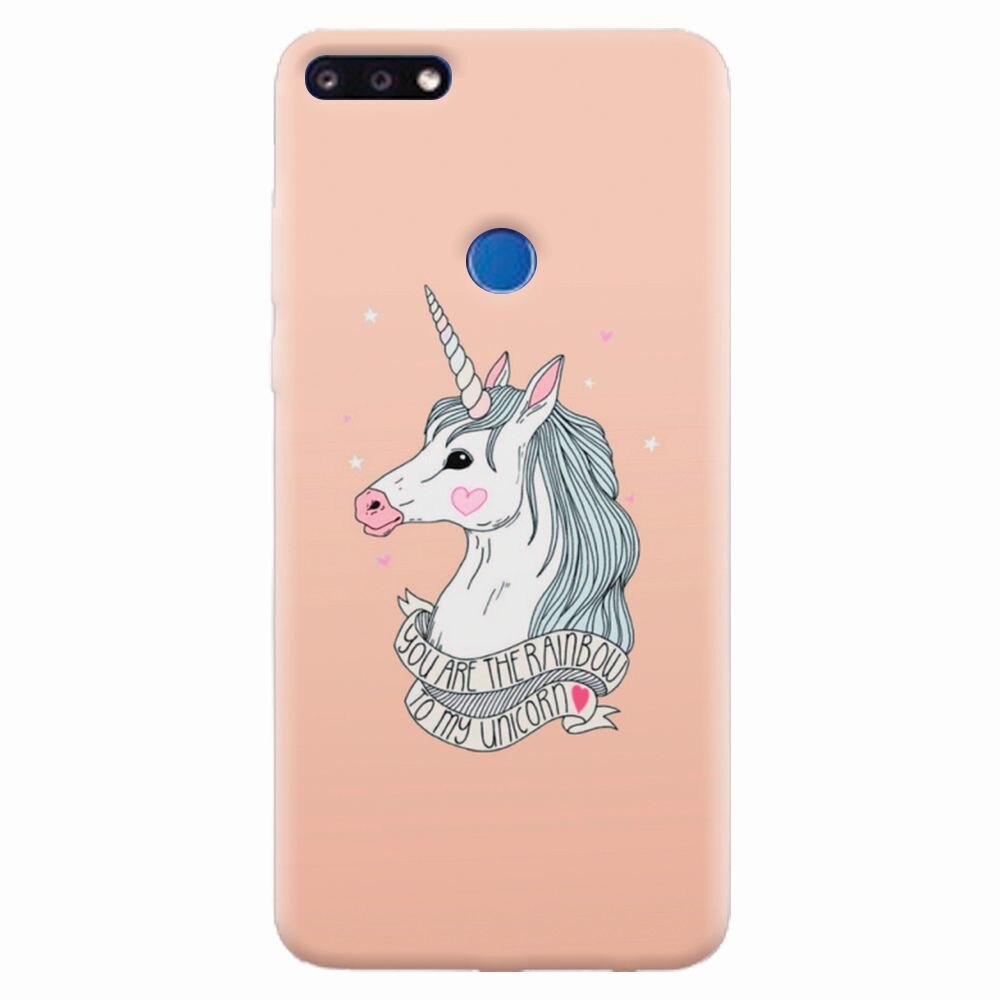 Husa silicon pentru Huawei Y7 Prime 2018, Cute Rose Gold