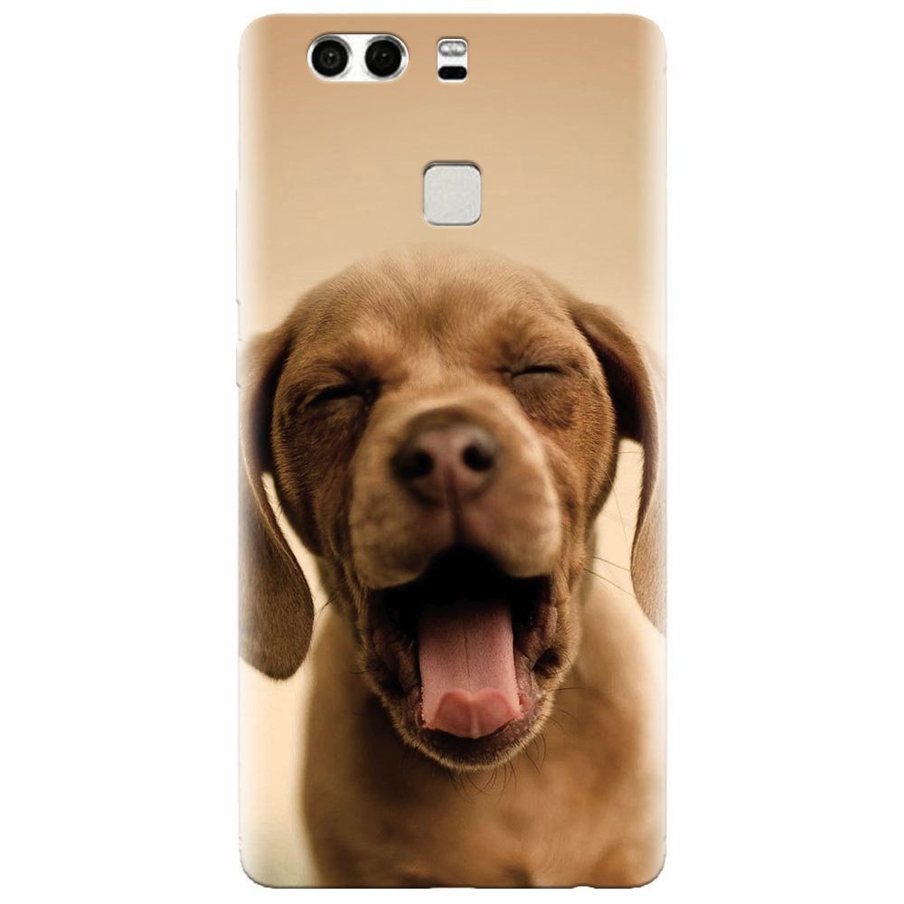Husa silicon pentru Huawei P9 Plus, Cute Yawning Puppy