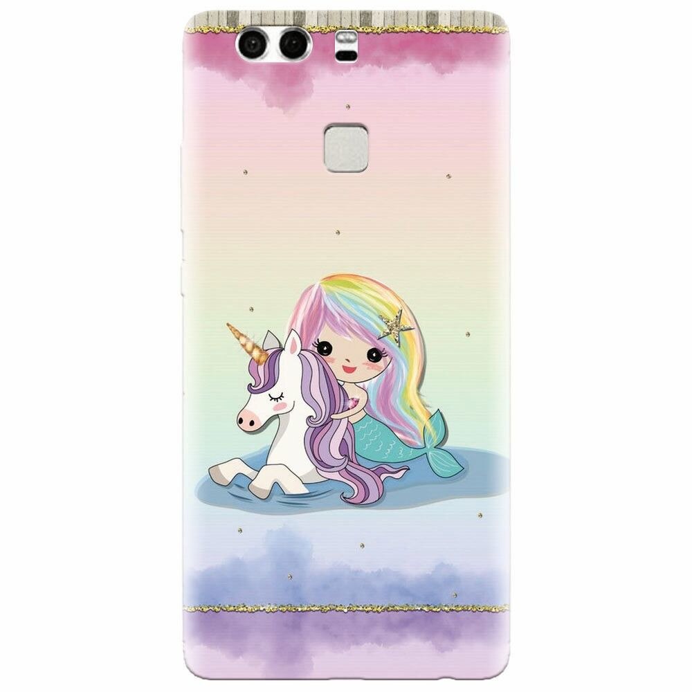 Husa silicon pentru Huawei P9, Mermaid Unicorn Play