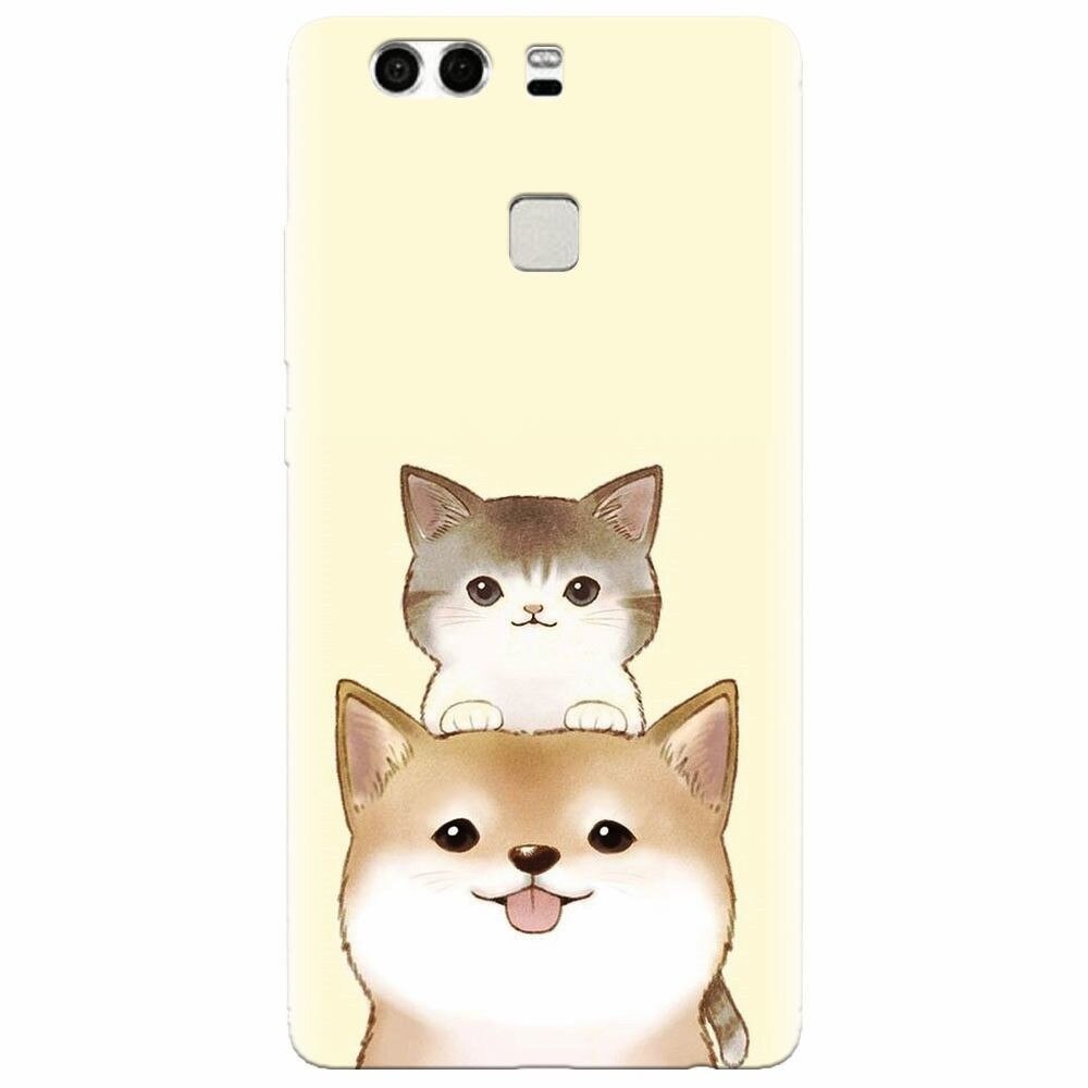 Husa silicon pentru Huawei P9 Plus, Two Cat