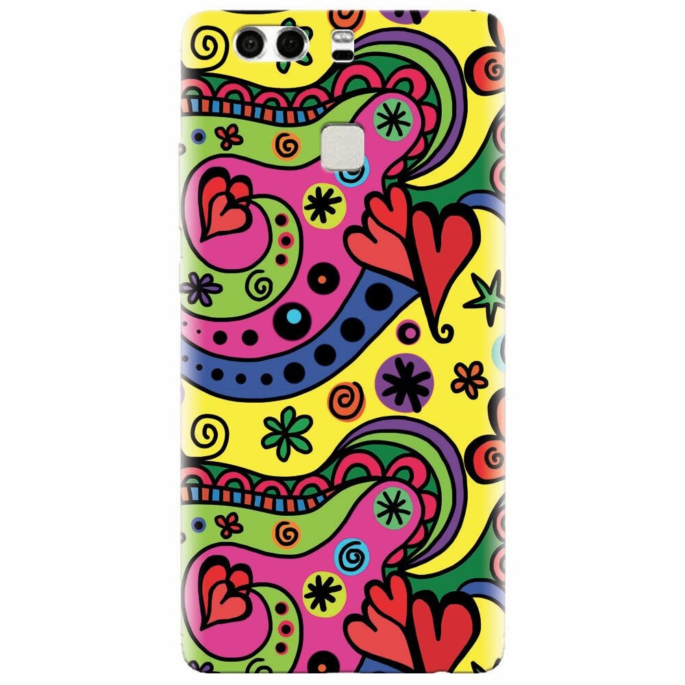 Husa silicon pentru Huawei P9 Plus, Heart Color