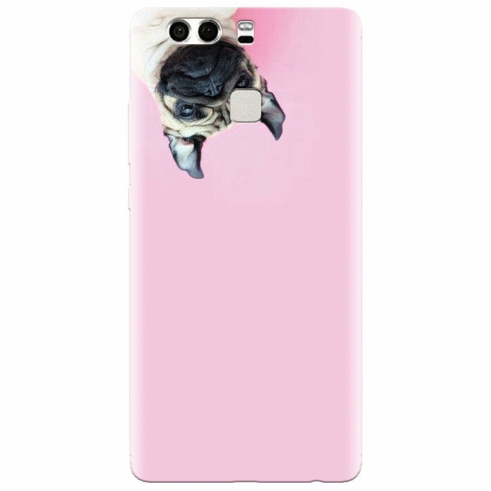 Husa silicon pentru Huawei P9, Dog And Pink