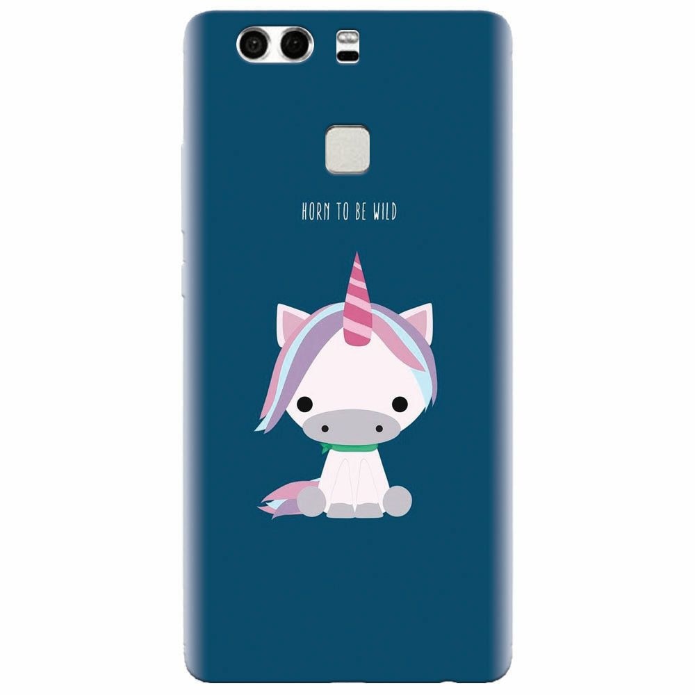 Husa silicon pentru Huawei P9, Horn To Be Wild Cute Unicorn