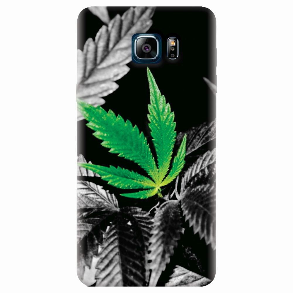 Husa silicon pentru Samsung Galaxy Note 5, Trippy Pot Leaf Green