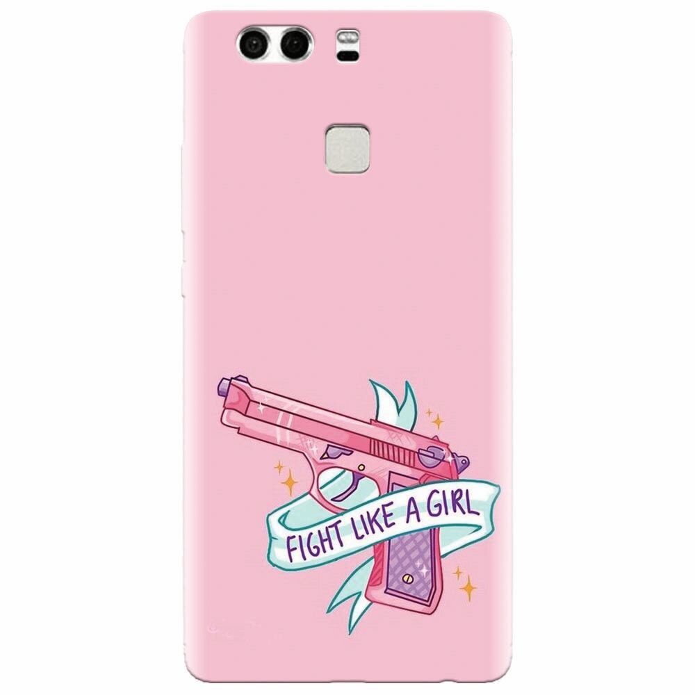 Husa silicon pentru Huawei P9 Plus, Fight Like A Girl