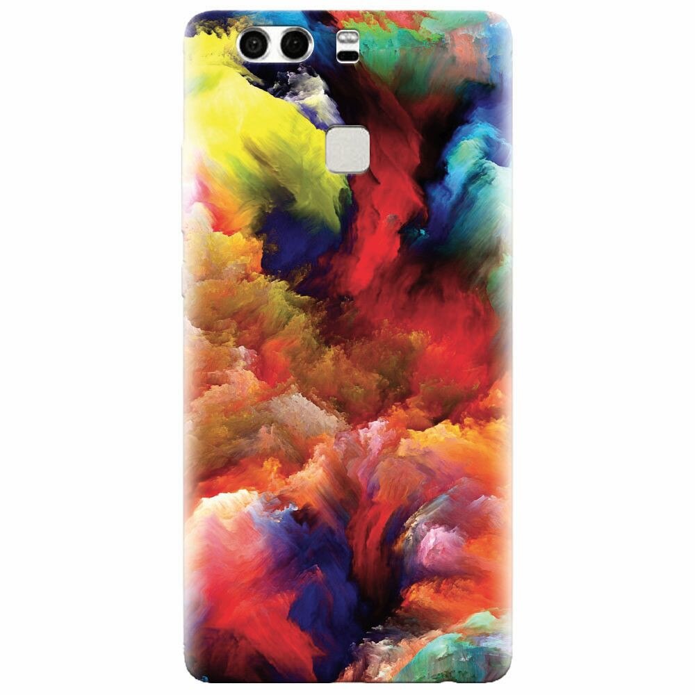 Husa silicon pentru Huawei P9 Plus, Oil Painting Colorful Strokes