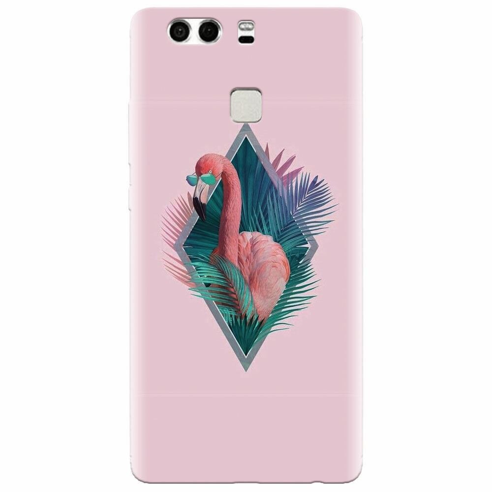 Husa silicon pentru Huawei P9 Plus, Flamingo With Sunglass