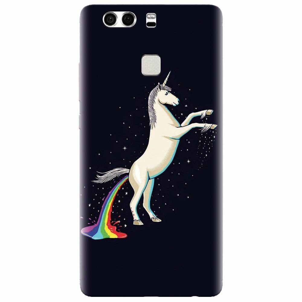 Husa silicon pentru Huawei P9, Unicorn Shitting Rainbows