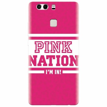 Husa silicon pentru Huawei P9, Pink Nation Husa silicon pentru Huawei P9, Pink Nation