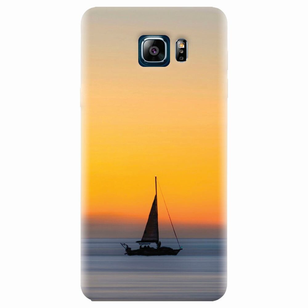 Husa silicon pentru Samsung Galaxy Note 5, Wind Sail Boat Ocean Sunset