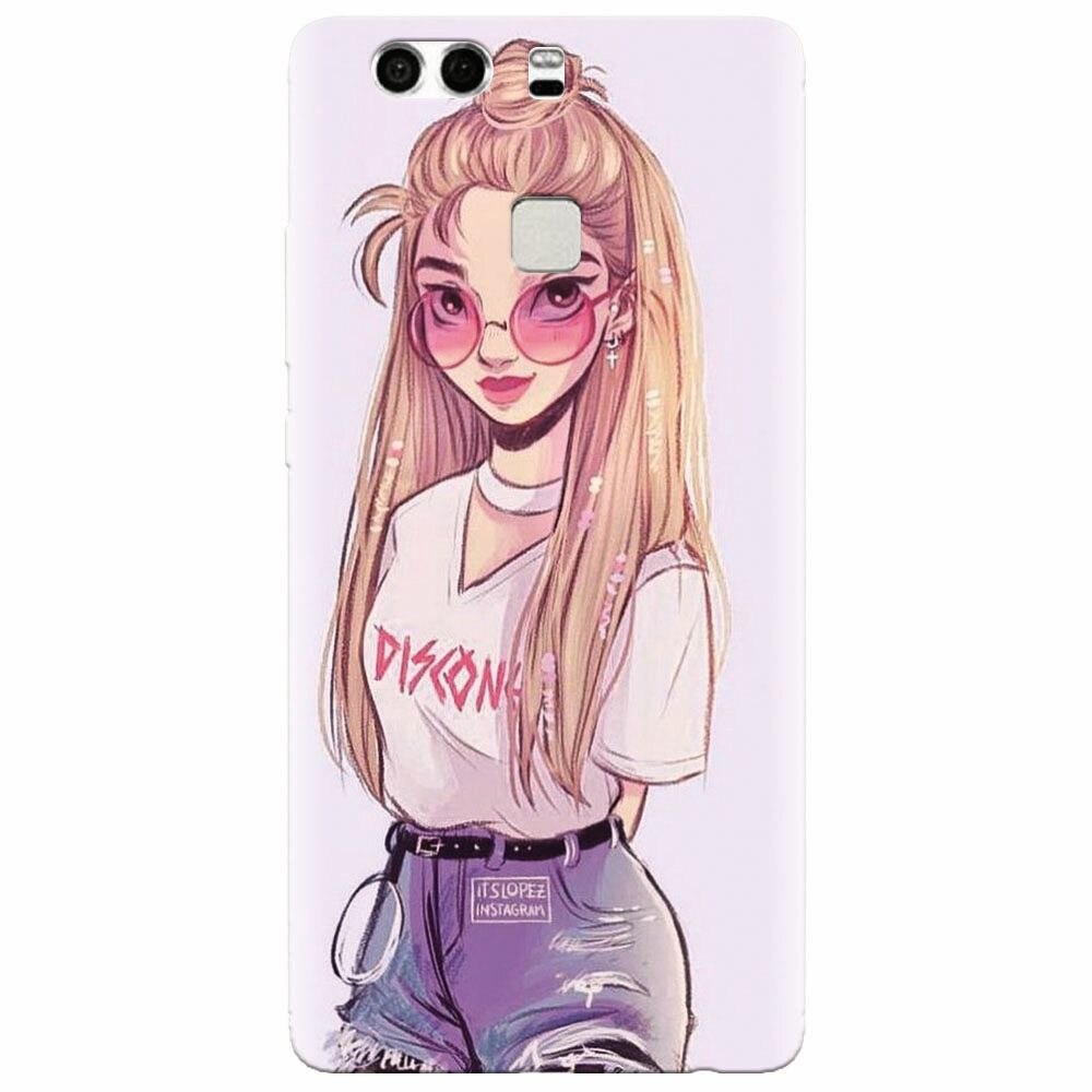 Husa silicon pentru Huawei P9, Girl Look