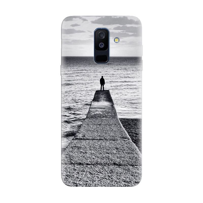 Husa silicon pentru Samsung Galaxy A6 Plus 2018, Abstract Dock Man Grey