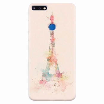 Husa silicon pentru Huawei Y7 Prime 2018, Eiffel Tower 001 Husa silicon pentru Huawei Y7 Prime 2018, Eiffel Tower 001