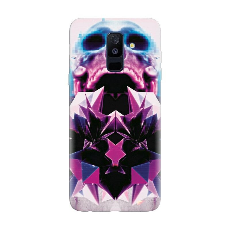 Husa silicon pentru Samsung Galaxy J8 Plus 2018, Abstract Framed Skull