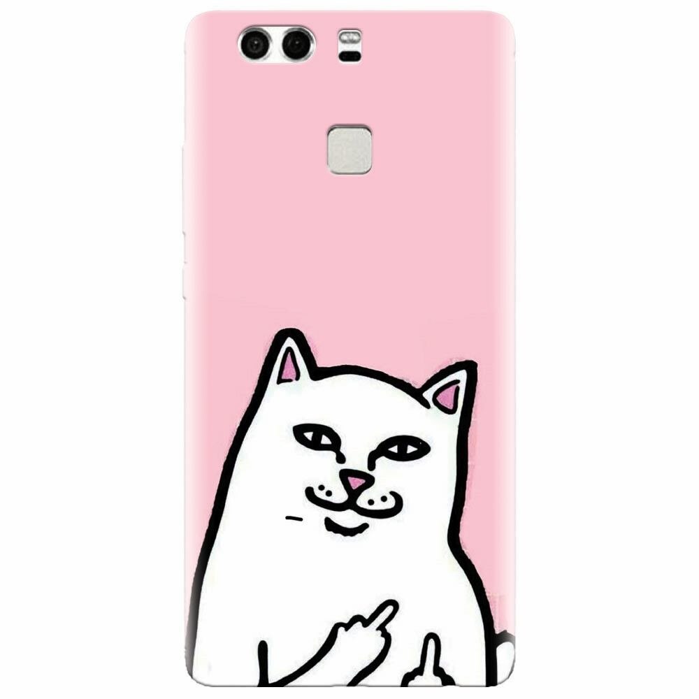 Husa silicon pentru Huawei P9, White Cat
