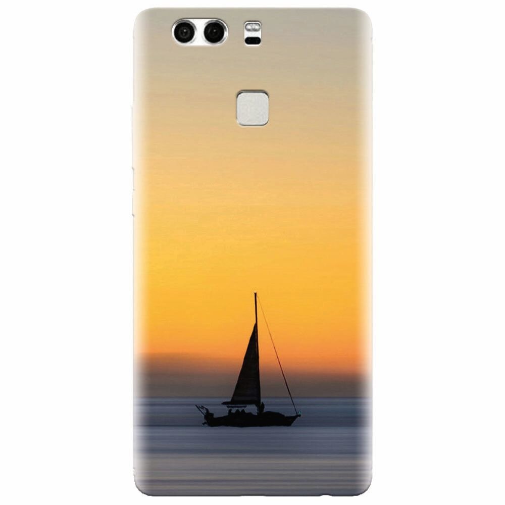 Husa silicon pentru Huawei P9 Plus, Wind Sail Boat Ocean Sunset