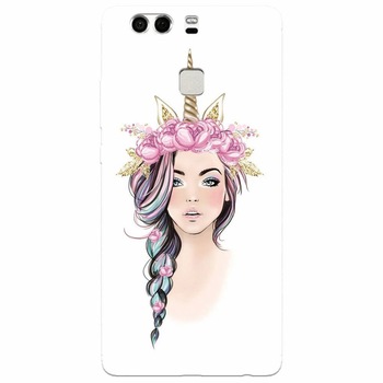 Husa silicon pentru Huawei P9, Unicorn Girl Husa silicon pentru Huawei P9, Unicorn Girl