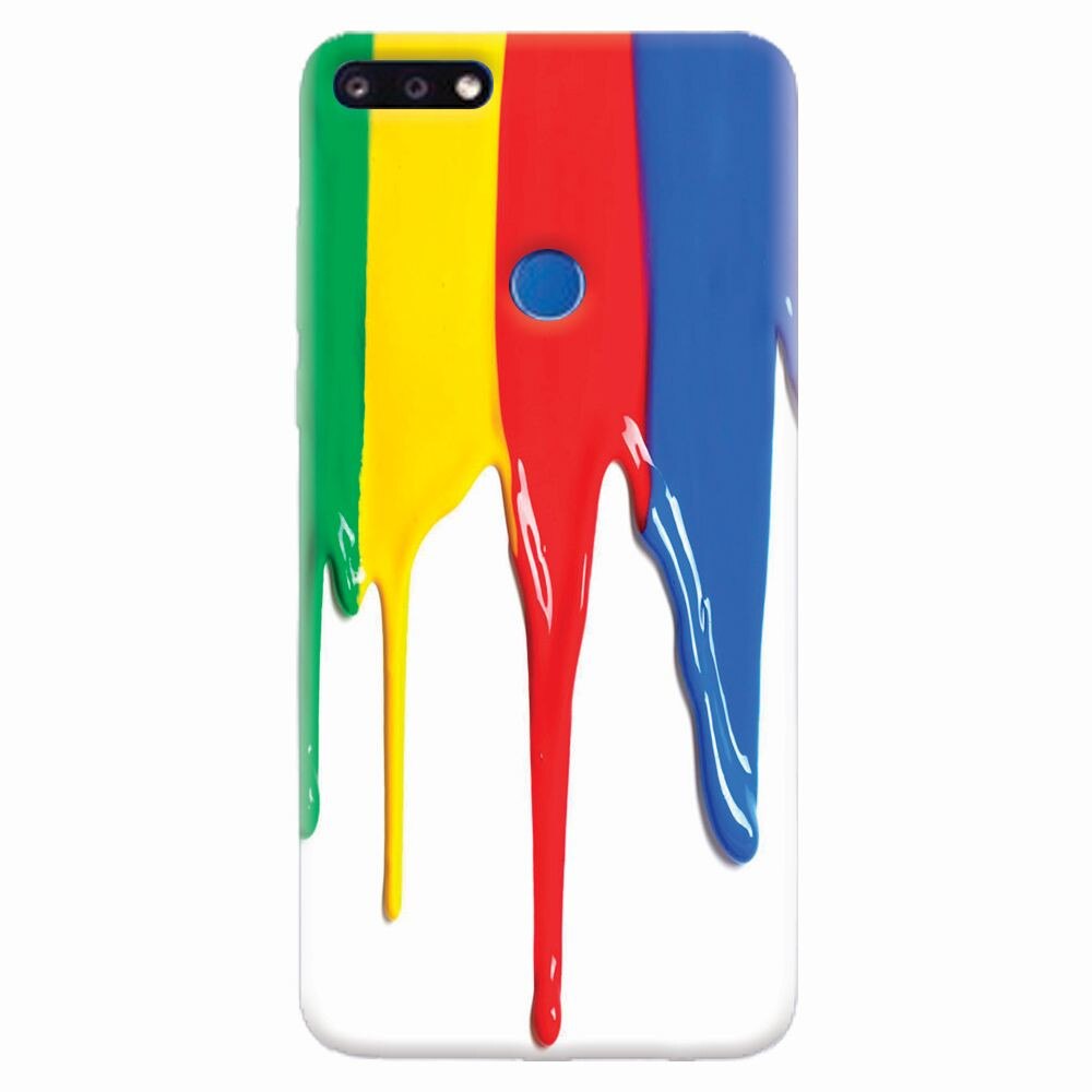 Husa silicon pentru Huawei Y7 Prime 2018, Dripping Colorful Paint