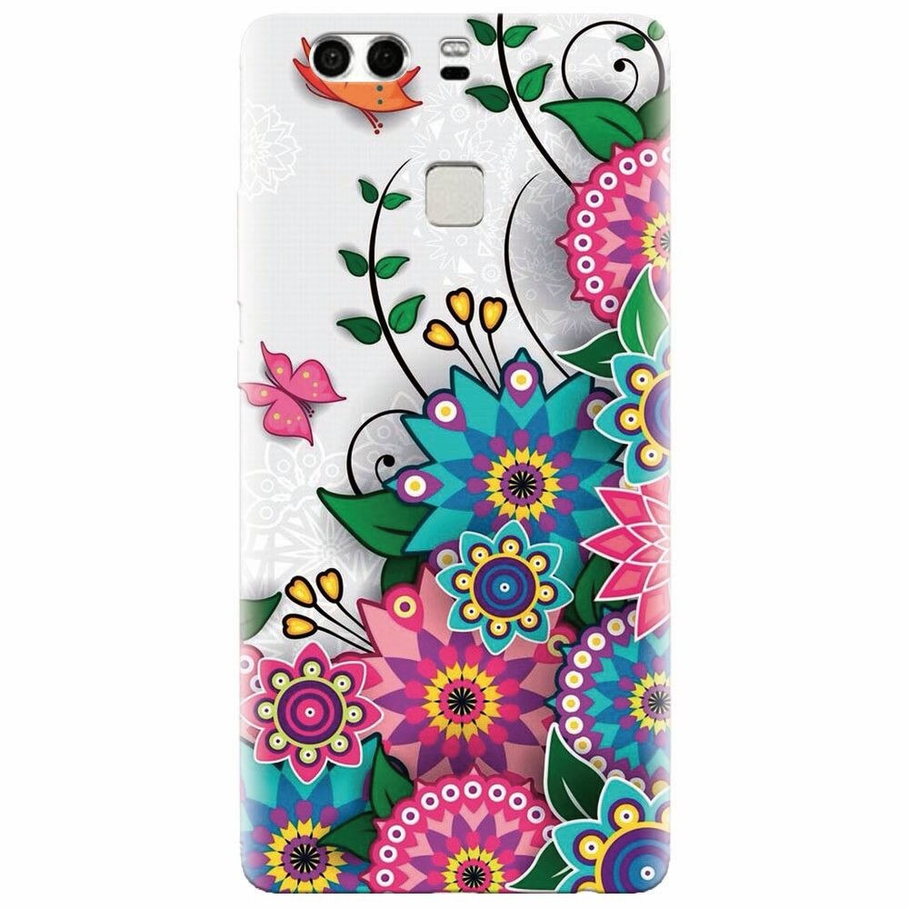 Husa silicon pentru Huawei P9, Mandala Flowers