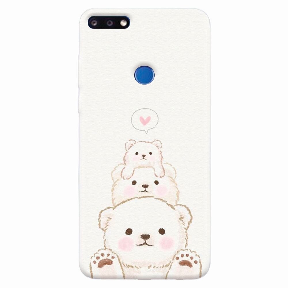 Husa silicon pentru Huawei Y7 Prime 2018, Family Bear