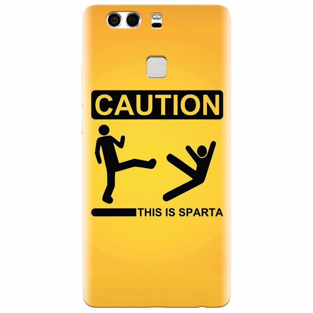 Husa silicon pentru Huawei P9, This Is Sparta Funny Illustration