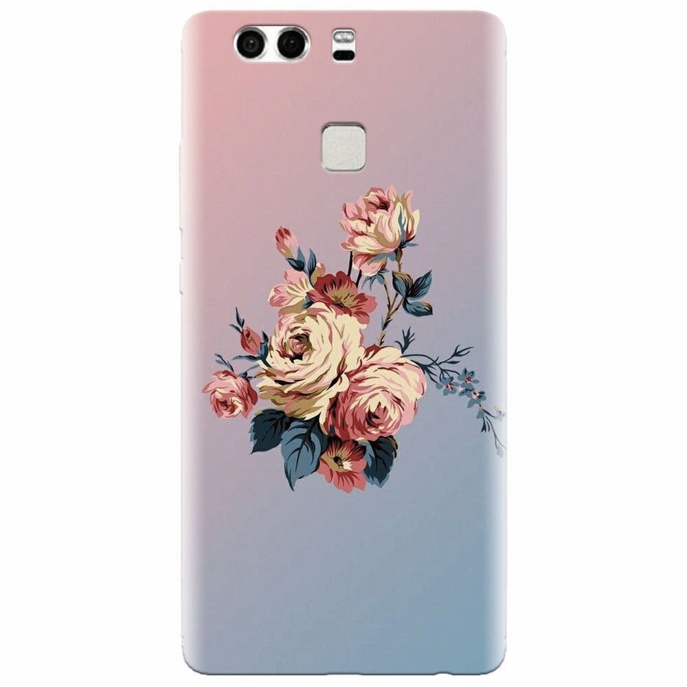 Husa silicon pentru Huawei P9, Roses