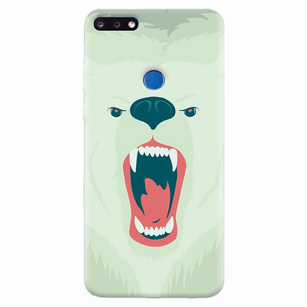 Husa silicon pentru Huawei Y7 Prime 2018, Fierce Polar Bear Winter