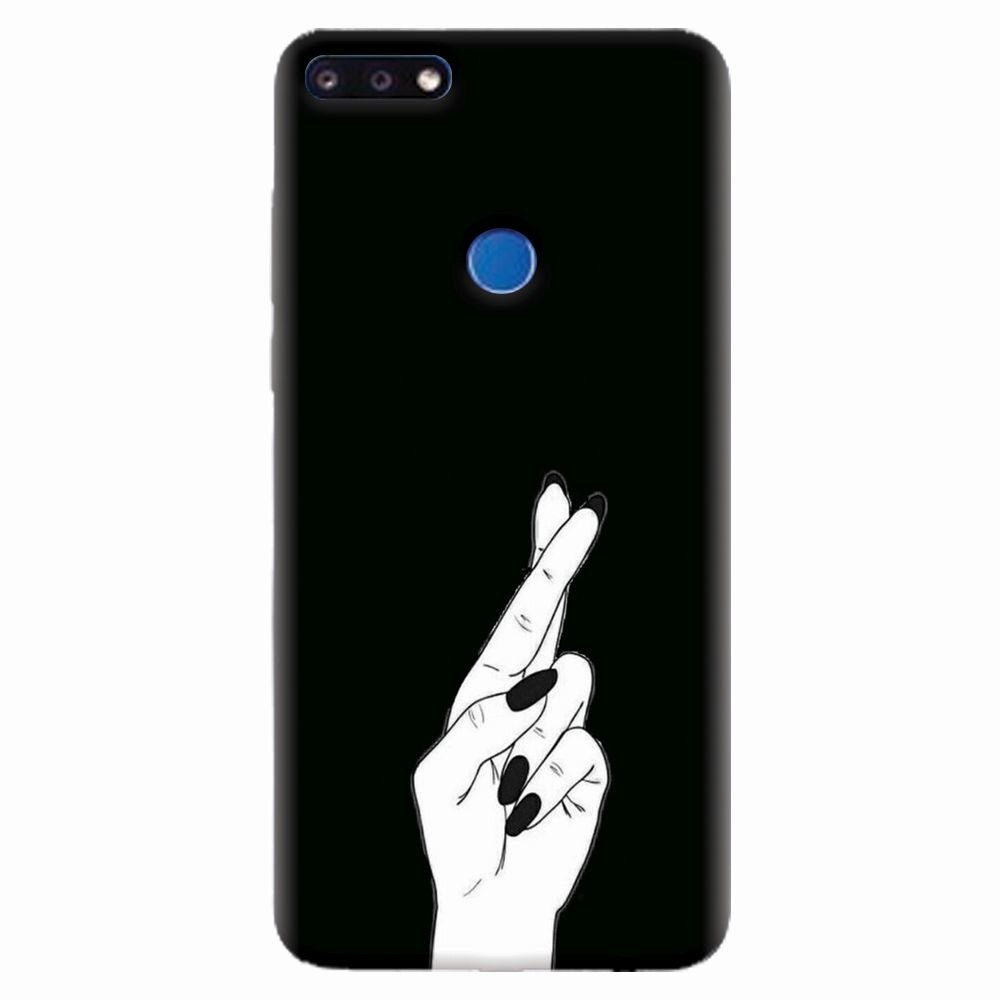 Husa silicon pentru Huawei Y7 Prime 2018, Finger Cross
