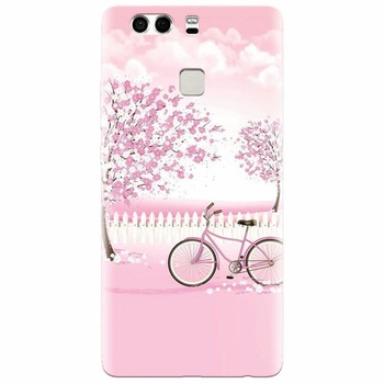 Husa silicon pentru Huawei P9 Plus, Pink Spring Husa silicon pentru Huawei P9 Plus, Pink Spring